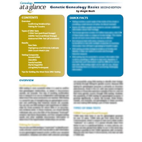 Genealogy at a Glance: Genetic Genealogy Basics, Second Edition
