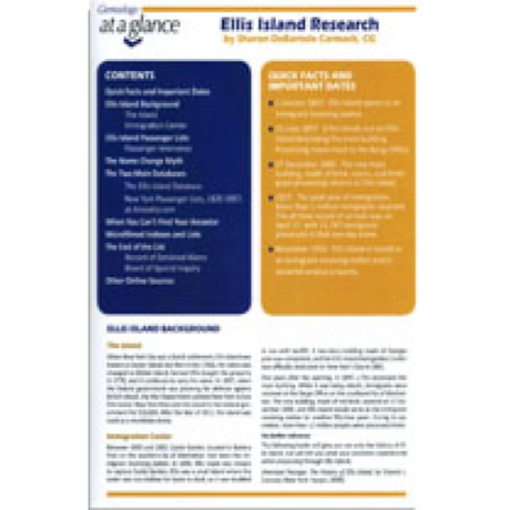 Genealogy at a Glance: Ellis Island Research