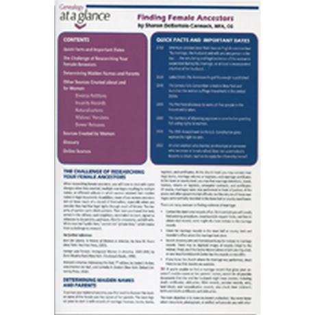 Genealogy at a Glance: Finding Female Ancestors