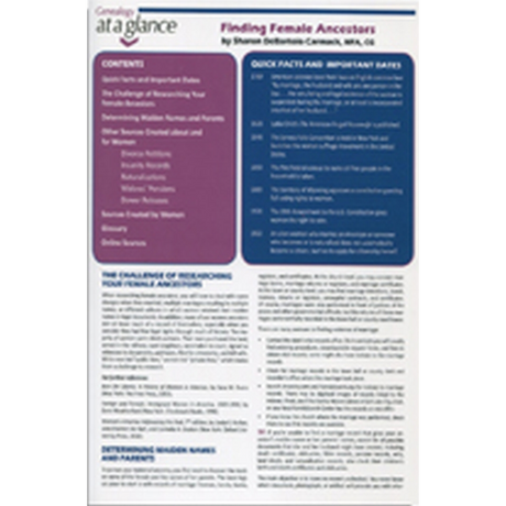 Genealogy at a Glance: Finding Female Ancestors