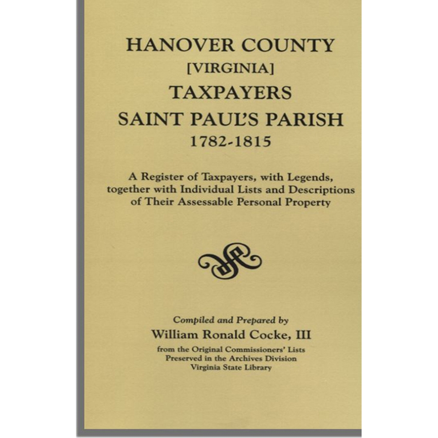 Hanover County [Virginia] Taxpayers (St. Paul's Parish), 1782-1815