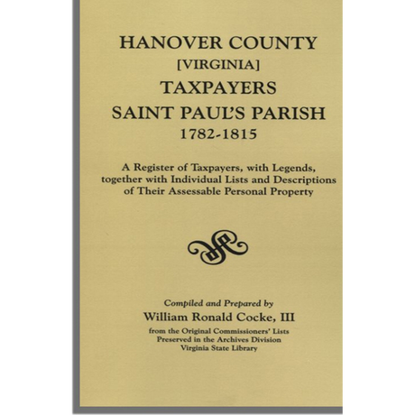 Hanover County [Virginia] Taxpayers (St. Paul's Parish), 1782-1815