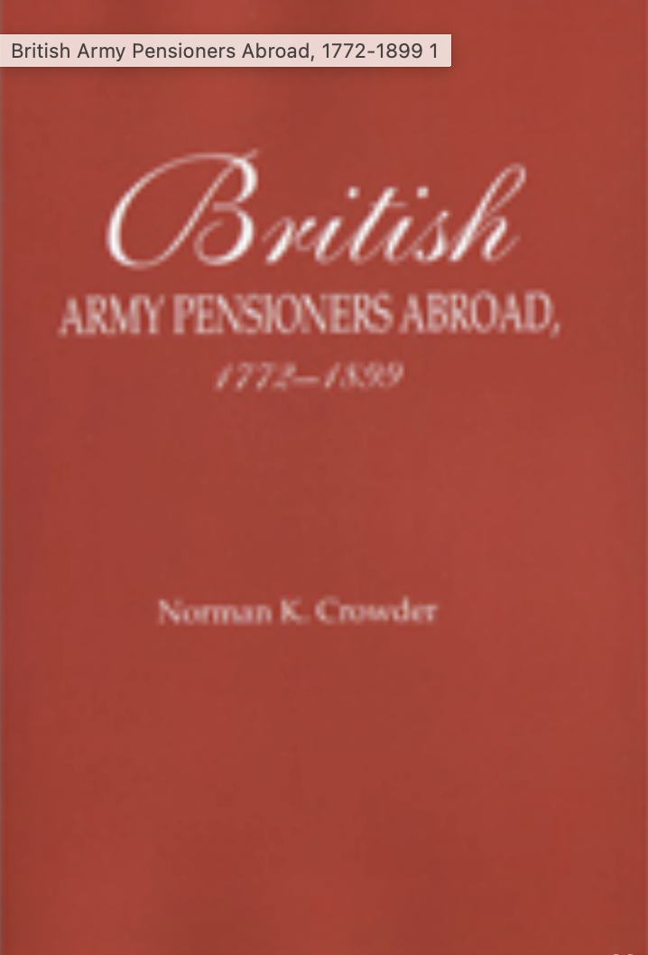 British Army Pensioners Abroad, 1772-1899