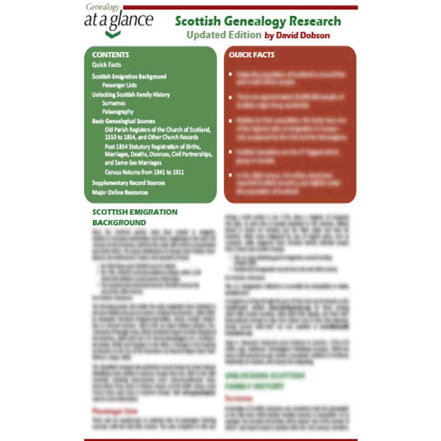 Genealogy at a Glance: Scottish Genealogy Research, updated edition