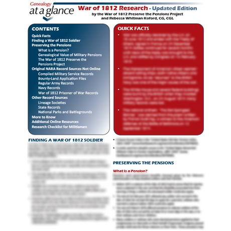Genealogy at a Glance: War of 1812 Research, Updated Edition