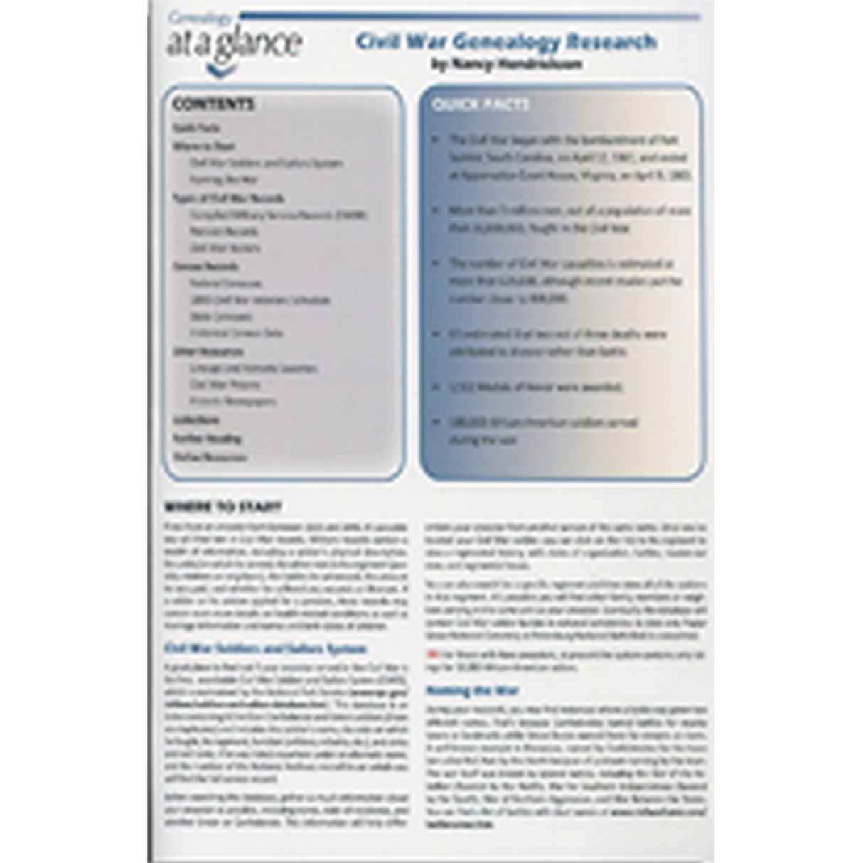 Genealogy at a Glance: Civil War Genealogy Research