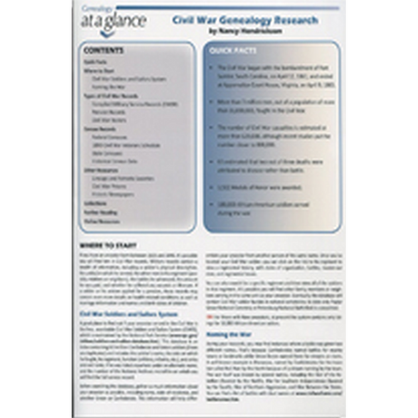 Genealogy at a Glance: Civil War Genealogy Research