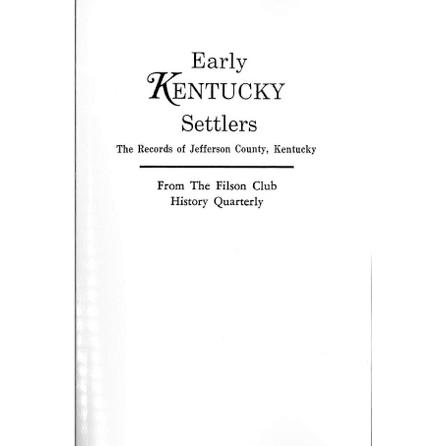 Early Kentucky Settlers