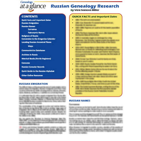 Genealogy at a Glance: Russian Genealogy Research