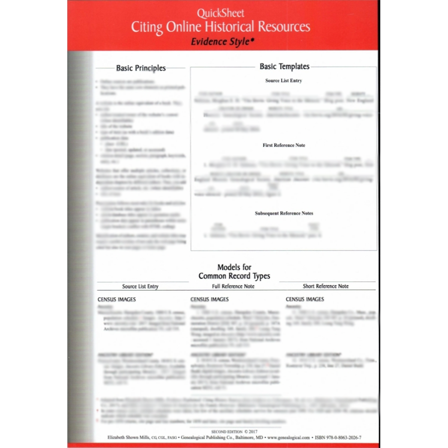 QuickSheet: Citing Online Historical Sources Second Edition