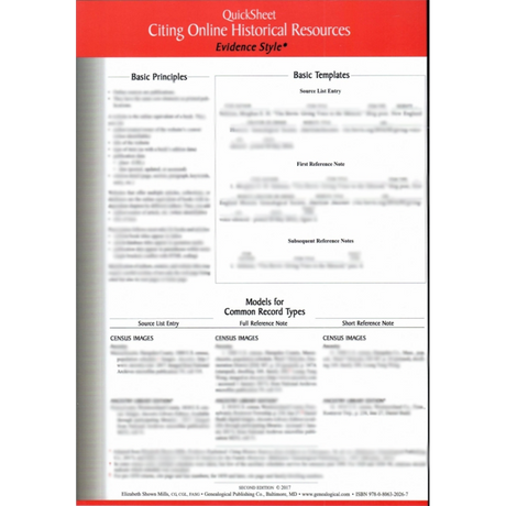 QuickSheet: Citing Online Historical Sources Second Edition