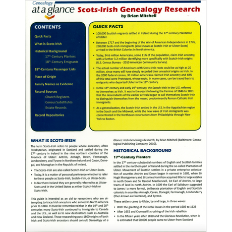 Genealogy at a Glance: Scots-Irish Genealogy Research