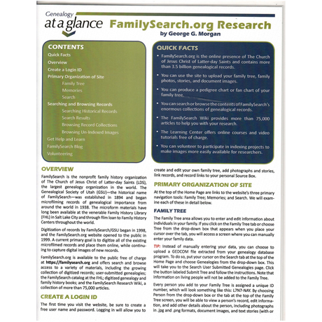 Genealogy at a Glance: FamilySearch.org Research
