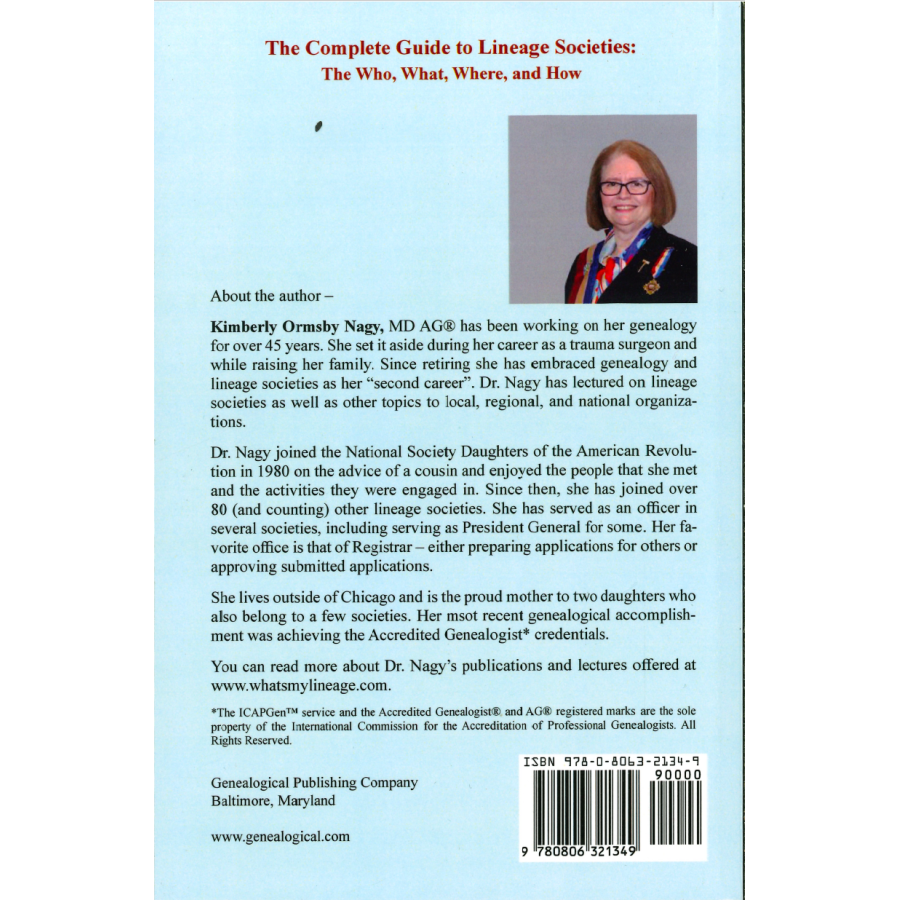 The Complete Guide to Lineage Societies [color] back cover