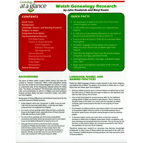 Genealogy at a Glance: Welsh Genealogy Research