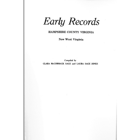 Early Records, Hampshire County, Virginia
