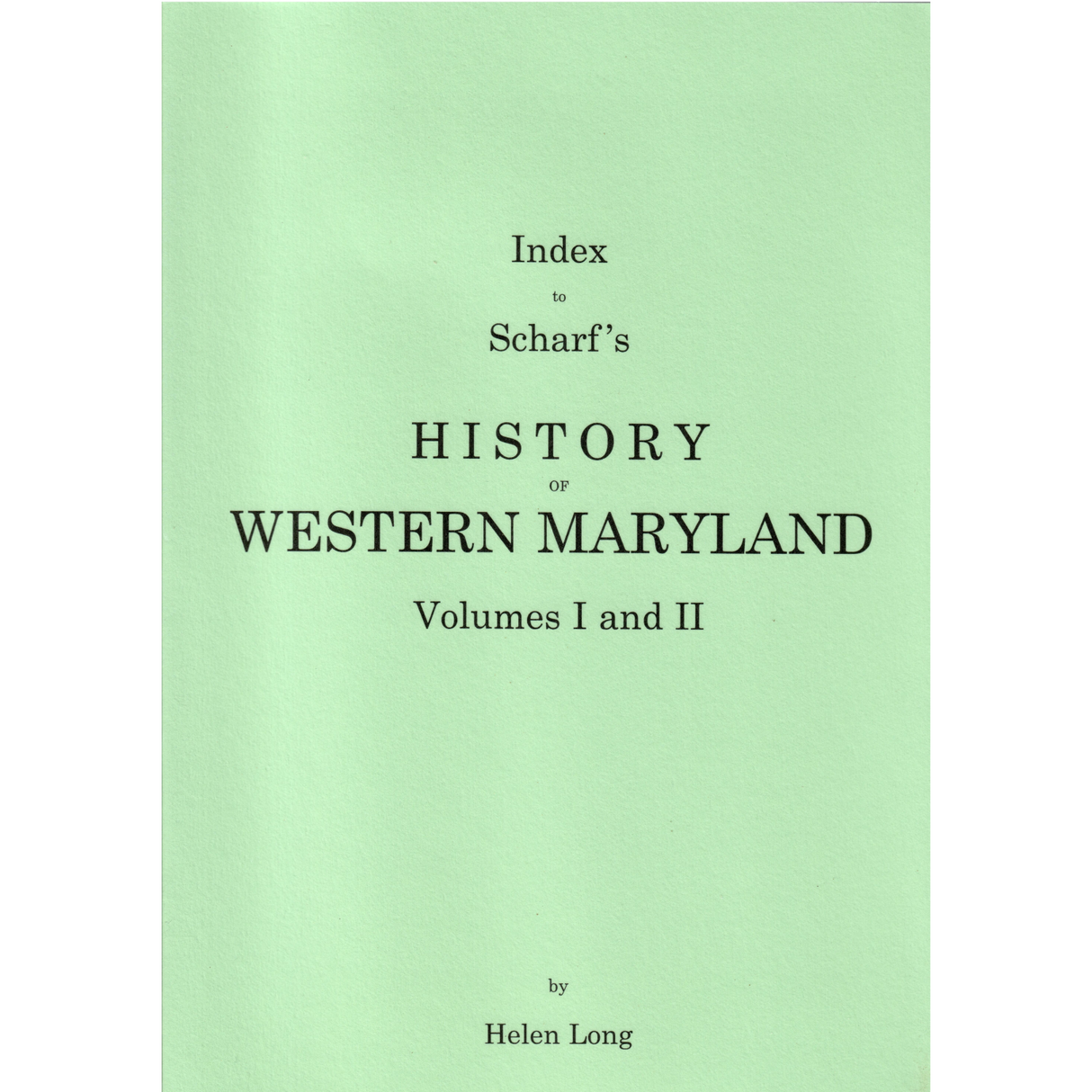 Index to History of Western Maryland