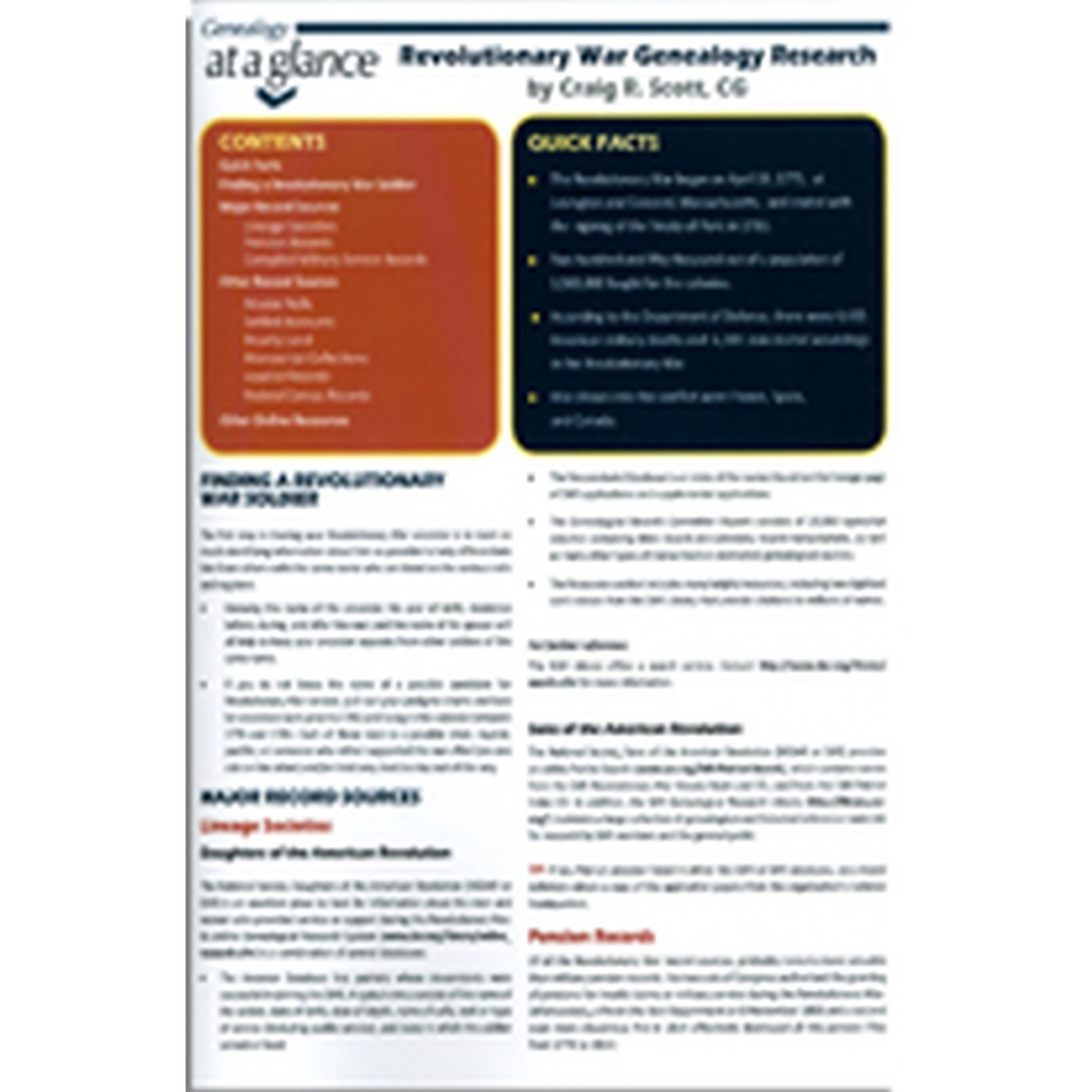 Genealogy at a Glance: Revolutionary War Genealogy Research