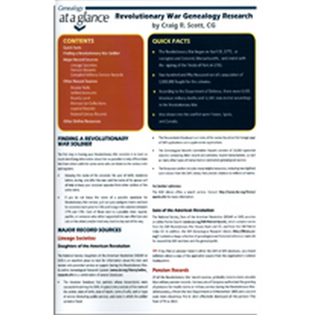 Genealogy at a Glance: Revolutionary War Genealogy Research
