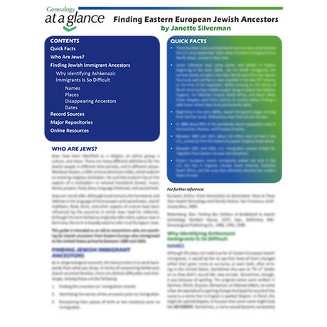 Genealogy at a Glance: Finding Eastern European Jewish Ancestors