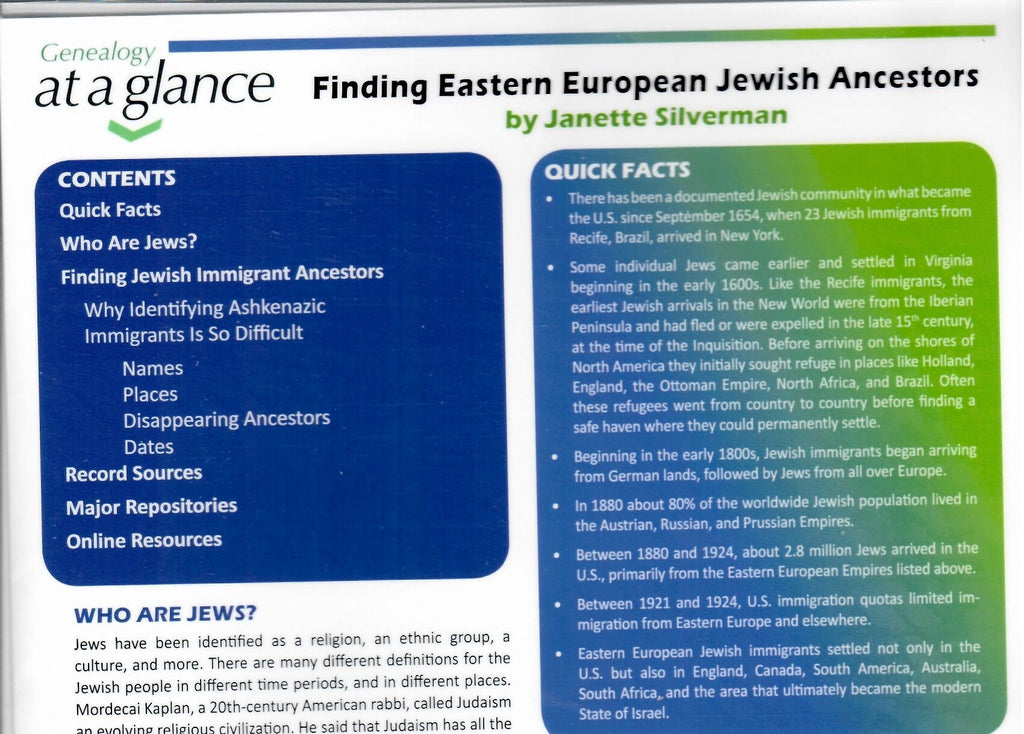 Genealogy at a Glance: Finding Eastern European Jewish Ancestors