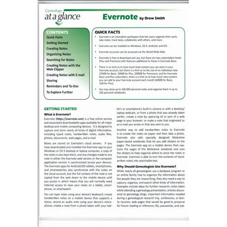 Genealogy at a Glance: Evernote