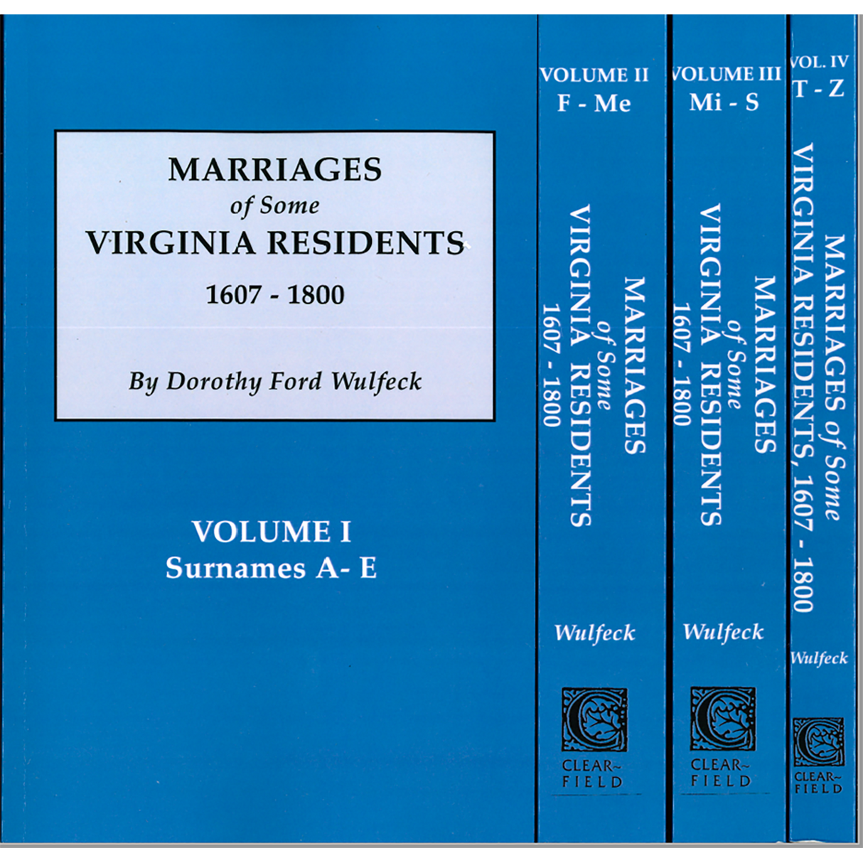 Marriages of Some Virginia Residents, 1607-1800 [4 volumes]
