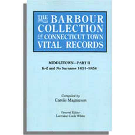 The Barbour Collection of Connecticut Town Vital Records Volume 27
