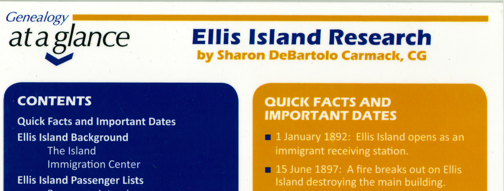 Genealogy at a Glance: Ellis Island Research