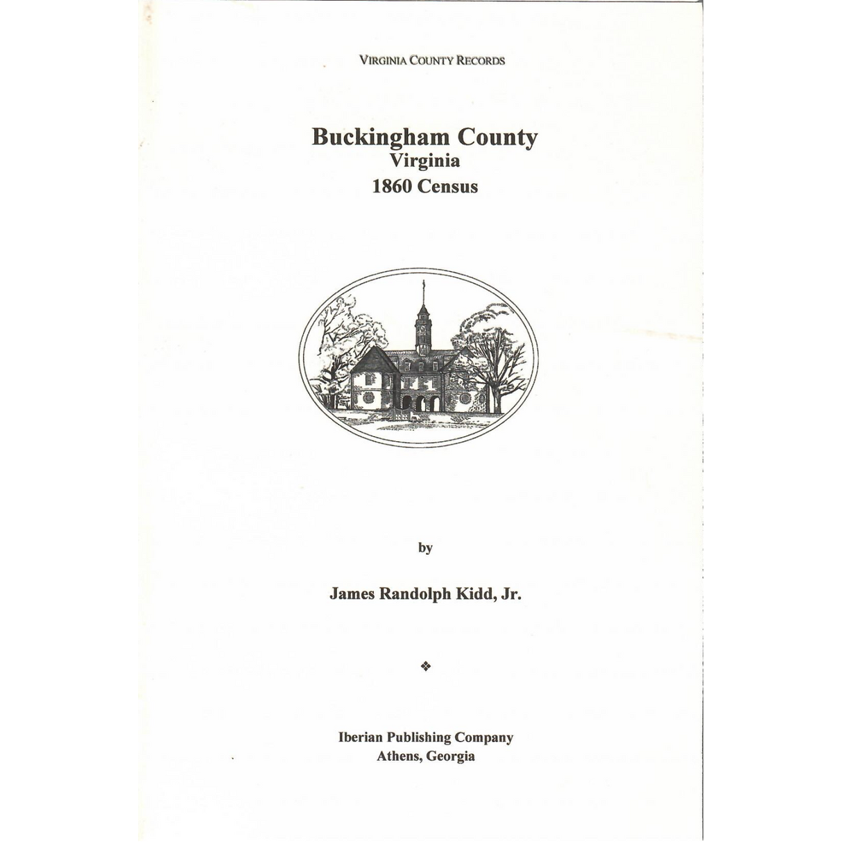 Buckingham County, Virginia 1860 Census