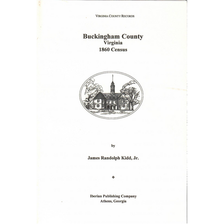 Buckingham County, Virginia 1860 Census
