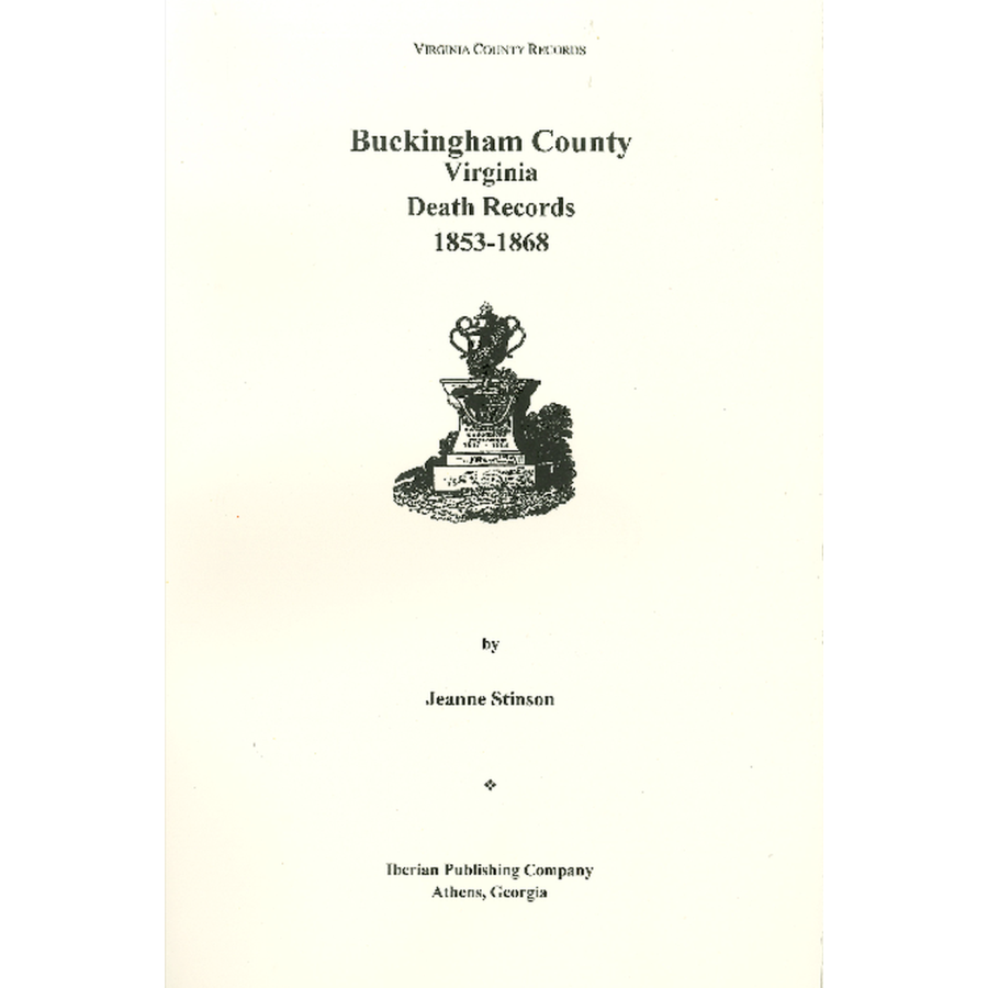 Buckingham County, Virginia Death Records, 1853-1868