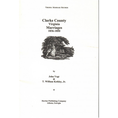 Clarke County, Virginia Marriages, 1836-1850