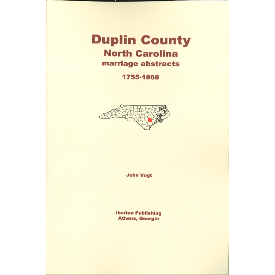 Duplin County, North Carolina Marriage Abstracts 1755-1868