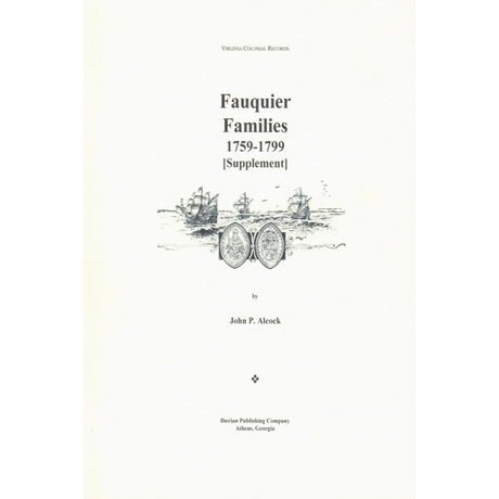 Fauquier [Virginia] Families 1759-1799 [Supplement]