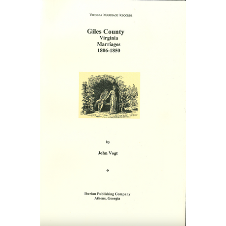 Giles County, Virginia Marriages, 1806-1850