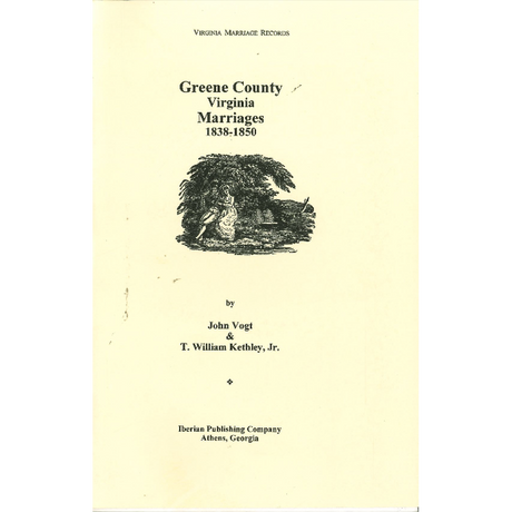 Greene County, Virginia Marriages, 1838-1850