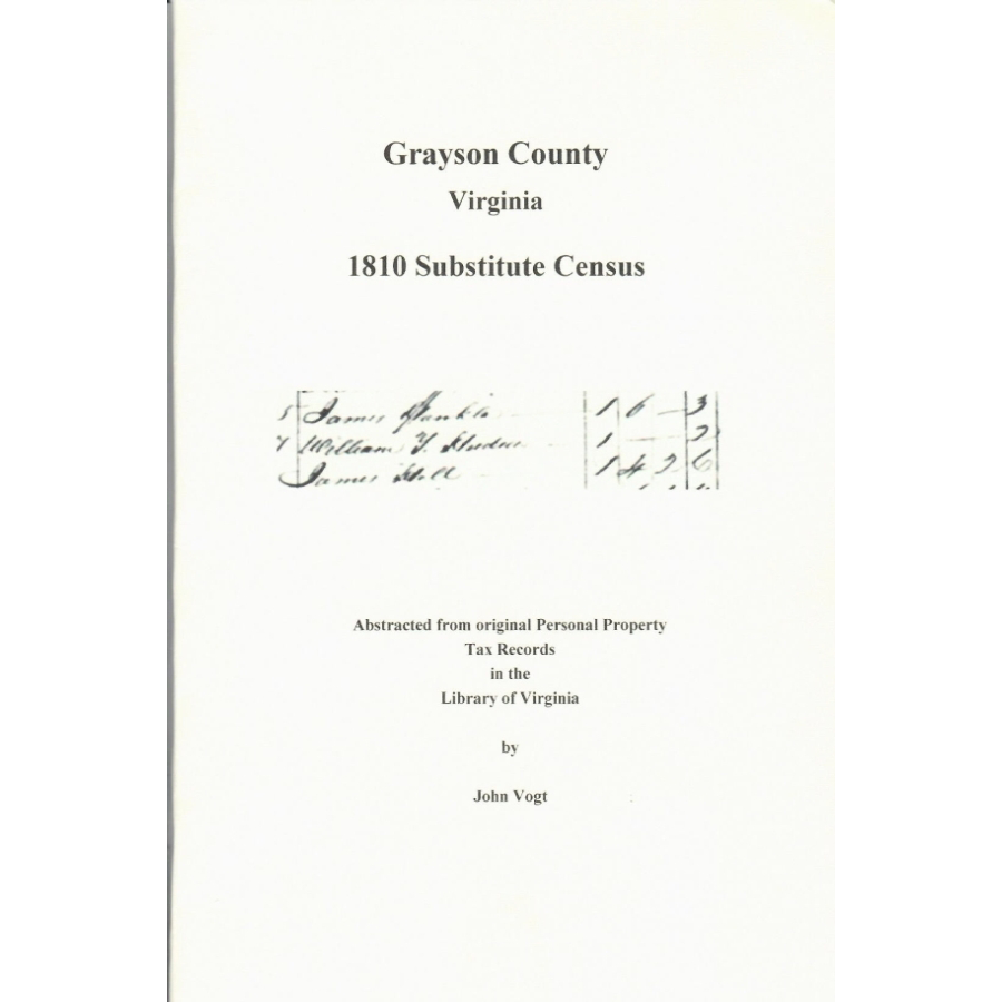 Grayson County, Virginia 1810 Substitute Census