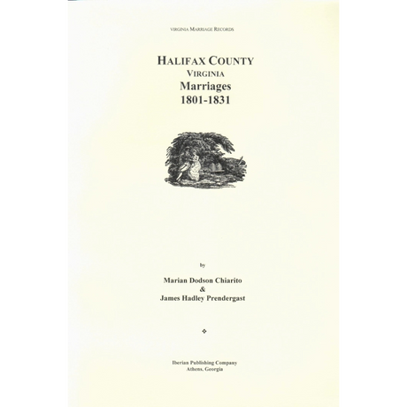 Halifax County, Virginia, Marriages, 1801-1831