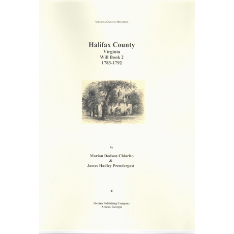 Halifax County, Virginia Will Book 2, 1783-1792