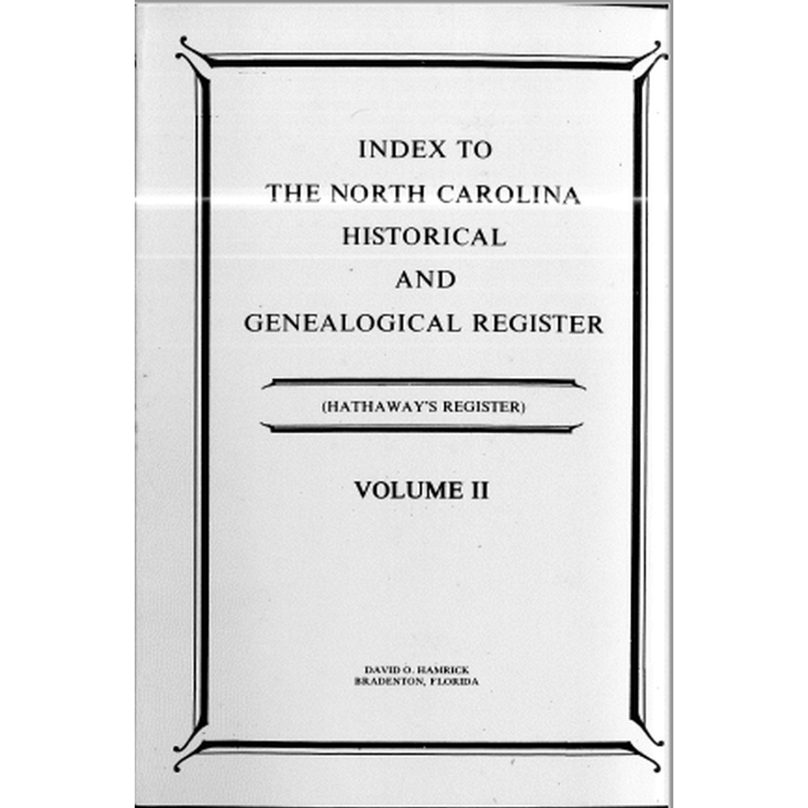 Index to the North Carolina Historical and Genealogical Register (Hathaway's Register), Volume 2