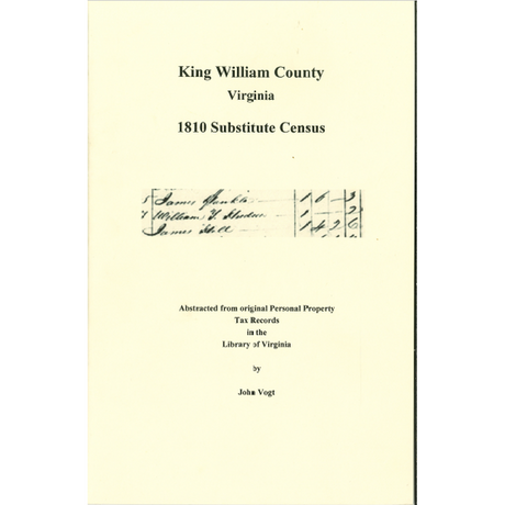 King William County, Virginia 1810 Substitute Census