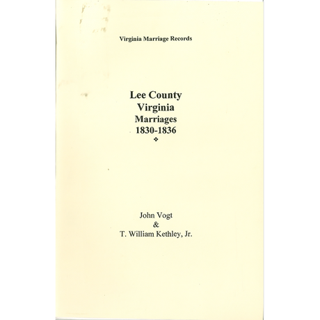Lee County, Virginia Marriages, 1830-1836