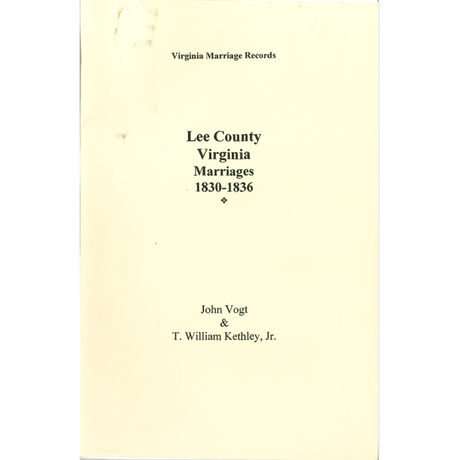 Lee County, Virginia Marriages, 1830-1836