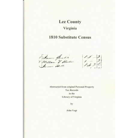 Lee County, Virginia 1810 Substitute Census