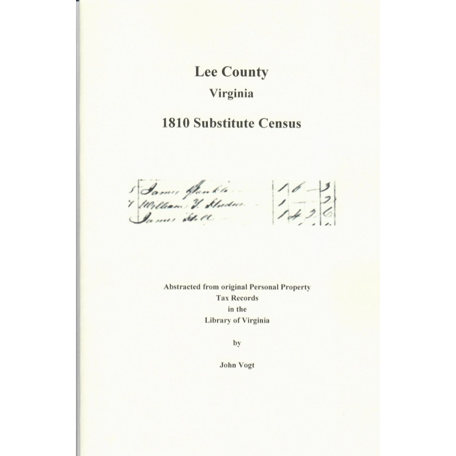 Lee County, Virginia 1810 Substitute Census