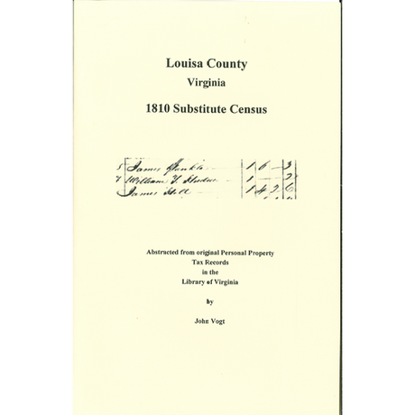 Louisa County, Virginia 1810 "Substitute Census"