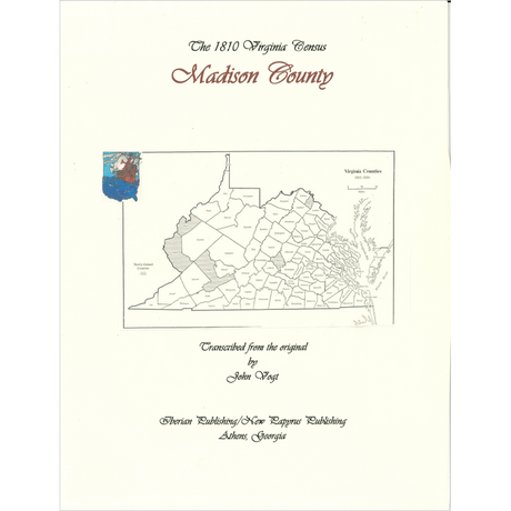 Madison County, Virginia 1810 Federal Census: A Transcription