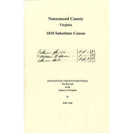 Nansemond County, Virginia 1810 Substitute Census