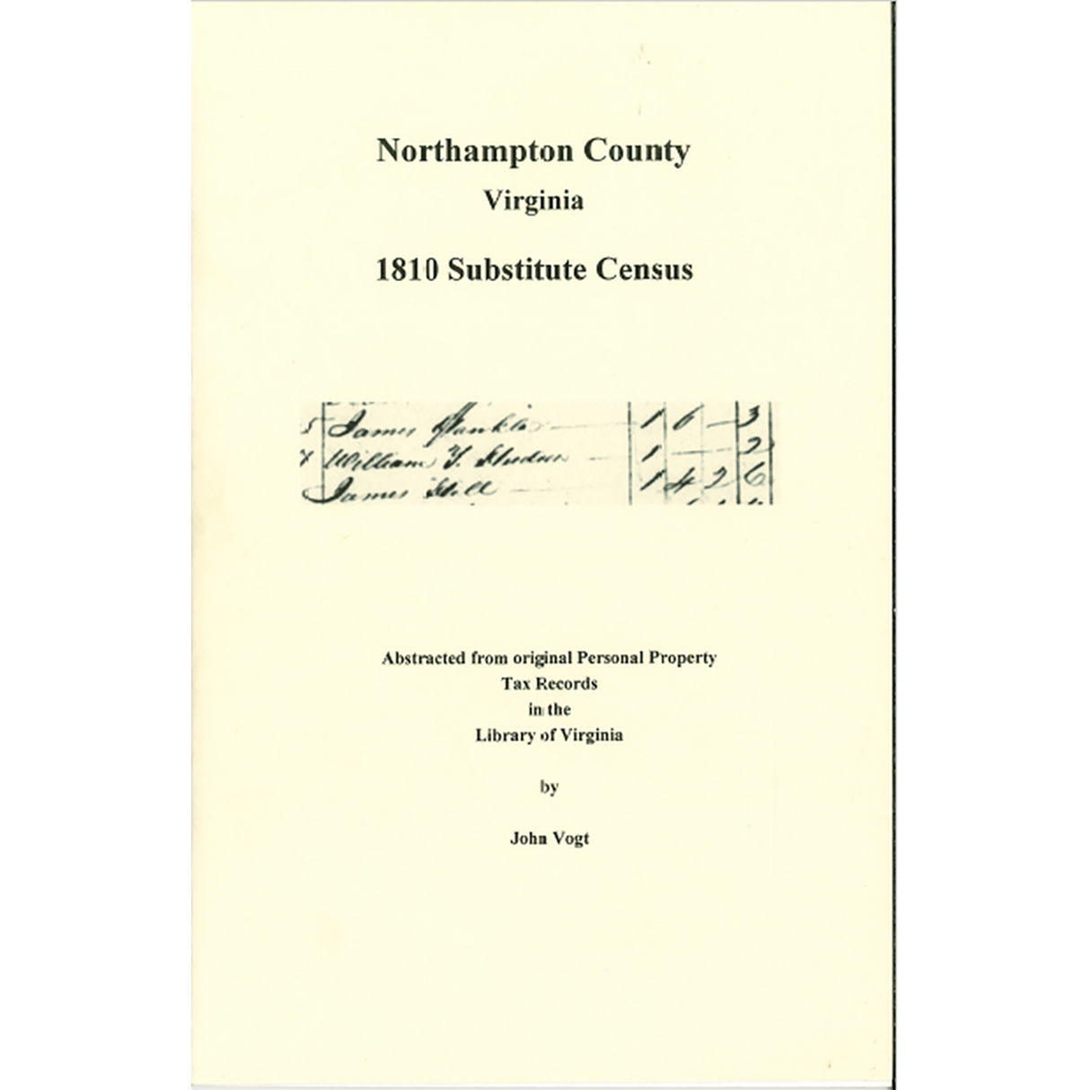 Northampton County, Virginia 1810 "Substitute Census"